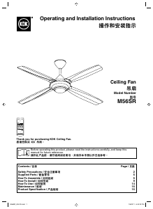 Handleiding KDK M56SR Plafondventilator
