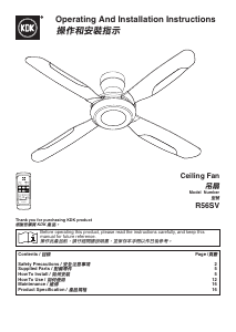 Handleiding KDK R56SV Plafondventilator