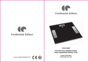 Mode d’emploi Continental Edison CEBS150IM Pèse-personne