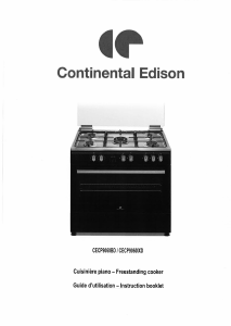 Mode d’emploi Continental Edison CECP9060IXD Cuisinière