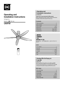 Handleiding KDK U60FW Plafondventilator