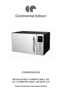 Mode d’emploi Continental Edison CEMO25SG13J2 Micro-onde