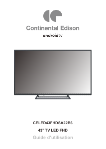 Mode d’emploi Continental Edison CELED43FHDSA22B6 Téléviseur LED