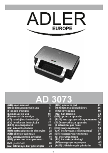 Посібник Adler AD 3073 Контактний гриль