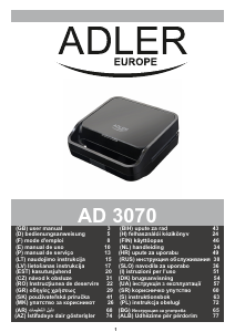 Instrukcja Adler AD 3070 Kontakt grill