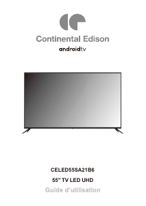 Mode d’emploi Continental Edison CELED55SA21B6 Téléviseur LED