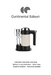 Handleiding Continental Edison CEBE350W Handmixer