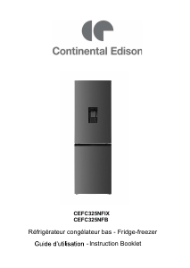 Mode d’emploi Continental Edison CEFC325NFB Réfrigérateur combiné