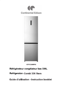 Mode d’emploi Continental Edison CEFC336NFIX Réfrigérateur combiné