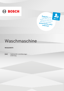 Bedienungsanleitung Bosch WGG234070 Waschmaschine