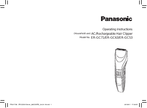 Bedienungsanleitung Panasonic ER-GC63H Haarschneider