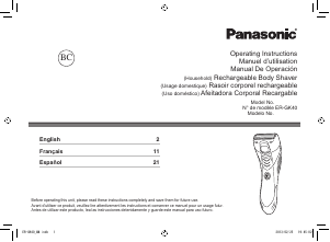 Handleiding Panasonic ER-GK40S Scheerapparaat