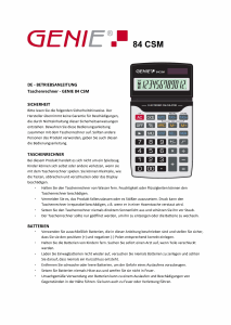 Mode d’emploi Genie 84 CSM Calculatrice