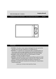 Manual Morphy Richards MM820CXN-PM0F Microwave