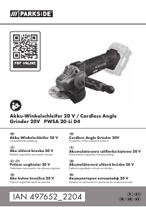 Manual Parkside IAN 497652 Polizor unghiular