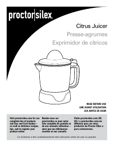 Mode d’emploi Proctor Silex 66341 Presse-agrumes