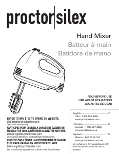 Manual de uso Proctor Silex 62515G Batidora de varillas