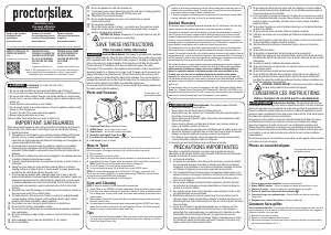 Manual de uso Proctor Silex 22304G Tostador