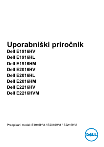Priročnik Dell E2016HVM LCD-zaslon