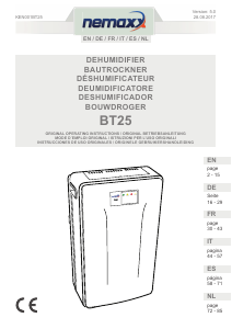 Bedienungsanleitung Nemaxx BT25 Luftentfeuchter