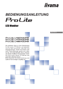 Bedienungsanleitung iiyama ProLite LH8642UHS LCD monitor