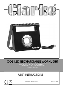 Handleiding Clarke COB 15CR Lamp