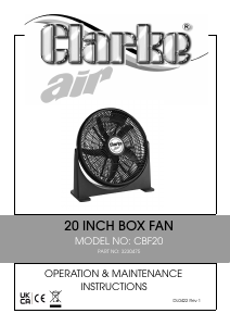 Handleiding Clarke CBF 20 Ventilator