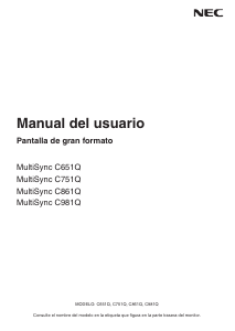 Manual de uso NEC MultiSync C861Q Monitor de LCD