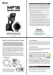 Bedienungsanleitung Nissin MF18 Macro Ring (for Canon and Nikon) Blitz