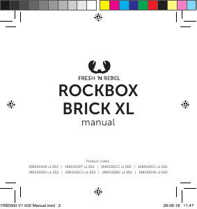 Manual de uso Fresh'n Rebel Rockbox Brick XL Altavoz