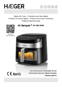 Manual Haeger AF-D80.008A Air Banquet Fritadeira