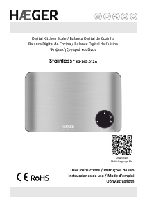 Εγχειρίδιο Haeger KS-DIG.012A Stainless Ζυγαριά κουζίνας