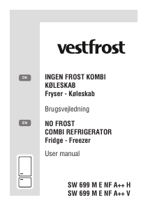 Brugsanvisning Vestfrost SW 699 M E NF A++ V Køle-fryseskab