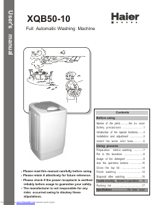 Manual Haier XQB50-10 Washing Machine