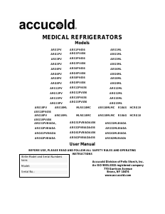 Manual Accucold ARS6PVDR Refrigerator