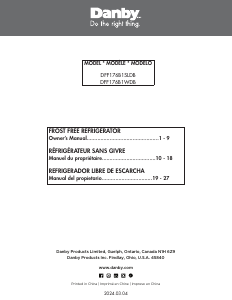 Handleiding Danby DFF176B1WDB Koel-vries combinatie