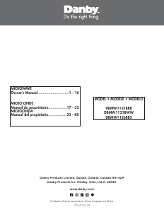 Mode d’emploi Danby DBMW1121BBB Micro-onde