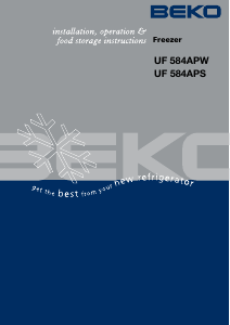 Bruksanvisning BEKO UF 584 AP Frys