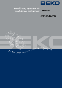 Bruksanvisning BEKO UFF 584 AP Frys