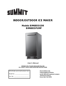 Manual Summit BIM68OSGDRIF Ice Cube Maker