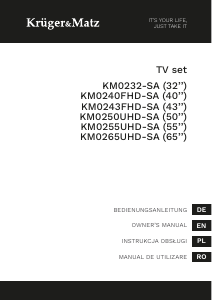 Manual Krüger and Matz KM0265UHD-SA Televizor LED