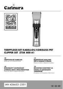 Bedienungsanleitung Carinura IAN 426653 Tierhaarschneider