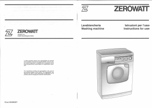 Bruksanvisning Zerowatt Lady Zero ZX 33.8 Tvättmaskin