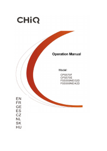 Handleiding Chiq CPS570E Koel-vries combinatie