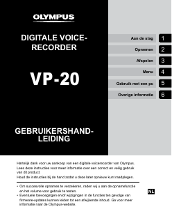 Handleiding Olympus VP-20 Audiorecorder