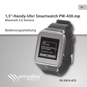 Bedienungsanleitung Simvalley PW-430.mp Smartwatch