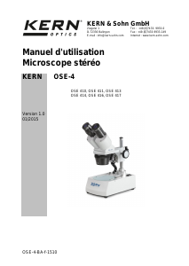 Mode d’emploi KERN OSE 411 Microscope