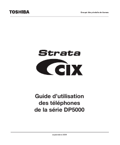 Mode d’emploi Toshiba Strata CIX DP5008D Téléphone