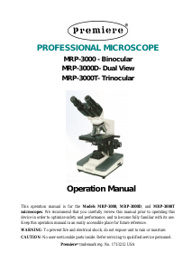 Handleiding Premiere MRP-3000T Microscoop