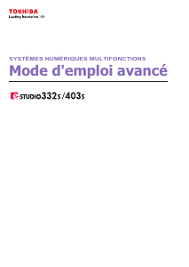 Mode d’emploi Toshiba e-Studio 332s Imprimante multifonction